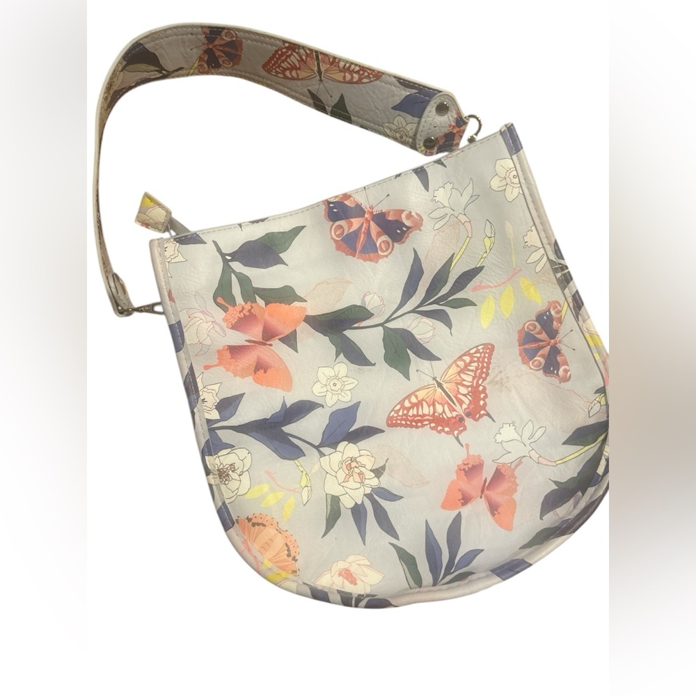 Anthro AHDORNED Set of Bags - Butterfly Floral Messenger + Mini w/Straps + Pouch